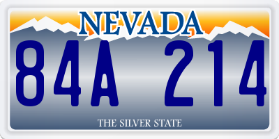 NV license plate 84A214