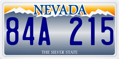 NV license plate 84A215
