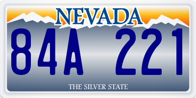 NV license plate 84A221