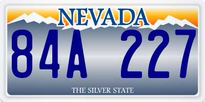NV license plate 84A227