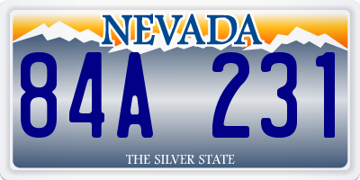 NV license plate 84A231