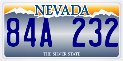 NV license plate 84A232