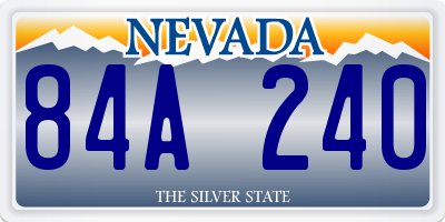 NV license plate 84A240