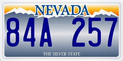 NV license plate 84A257