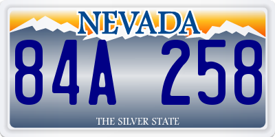 NV license plate 84A258