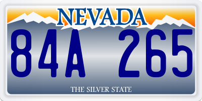 NV license plate 84A265