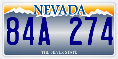NV license plate 84A274