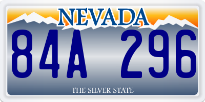 NV license plate 84A296