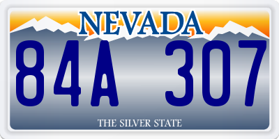 NV license plate 84A307
