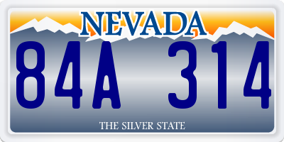 NV license plate 84A314