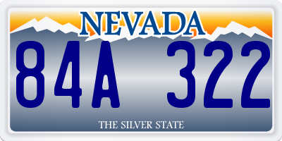 NV license plate 84A322