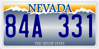 NV license plate 84A331