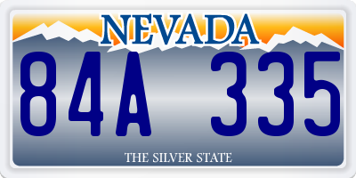 NV license plate 84A335