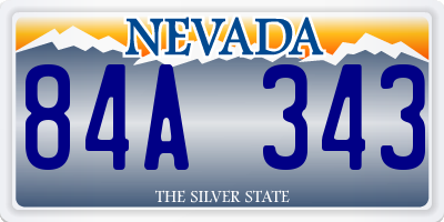NV license plate 84A343
