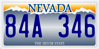 NV license plate 84A346