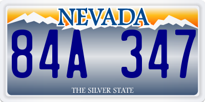 NV license plate 84A347