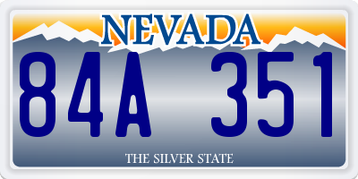NV license plate 84A351