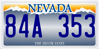 NV license plate 84A353