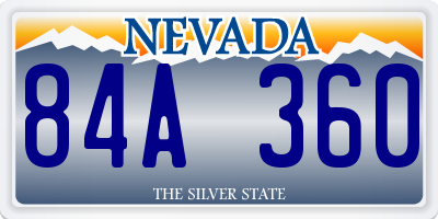 NV license plate 84A360