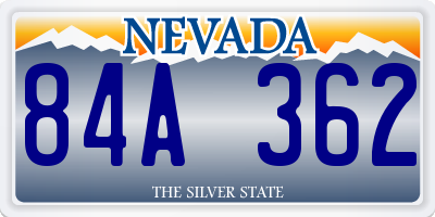NV license plate 84A362