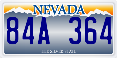 NV license plate 84A364