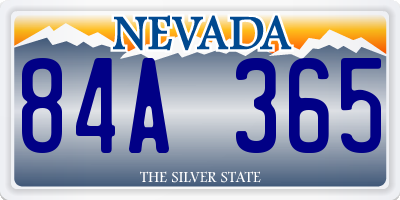 NV license plate 84A365