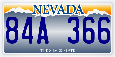 NV license plate 84A366