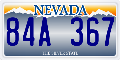 NV license plate 84A367