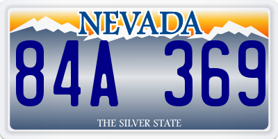 NV license plate 84A369