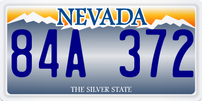 NV license plate 84A372