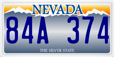NV license plate 84A374