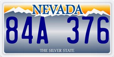 NV license plate 84A376