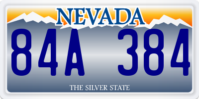 NV license plate 84A384