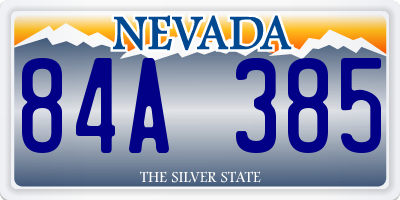 NV license plate 84A385