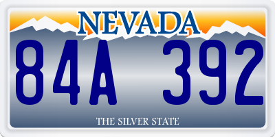 NV license plate 84A392