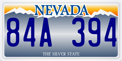 NV license plate 84A394