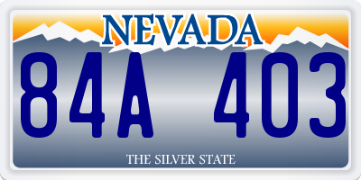 NV license plate 84A403