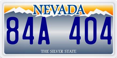 NV license plate 84A404