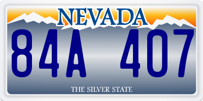 NV license plate 84A407