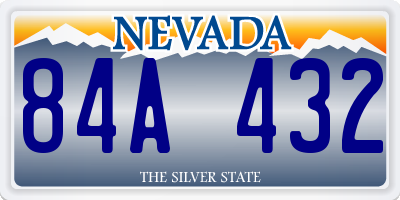NV license plate 84A432