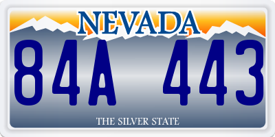 NV license plate 84A443