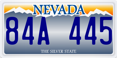 NV license plate 84A445