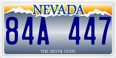 NV license plate 84A447