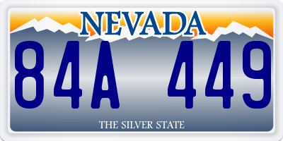 NV license plate 84A449