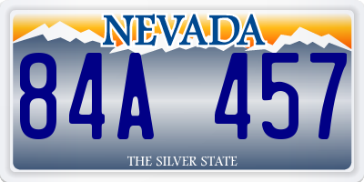 NV license plate 84A457