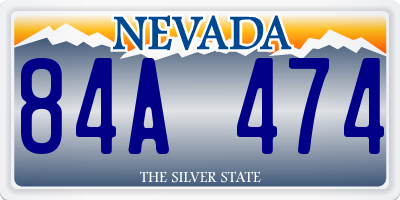 NV license plate 84A474