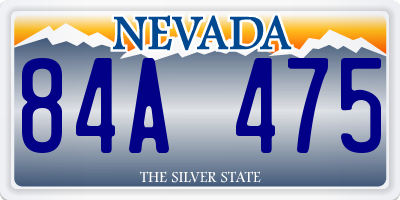 NV license plate 84A475