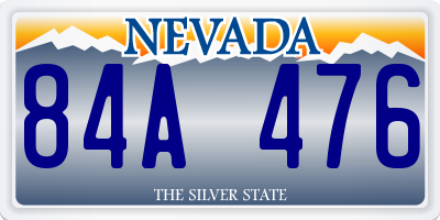 NV license plate 84A476