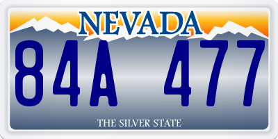NV license plate 84A477