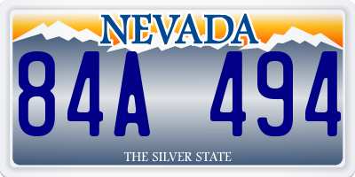 NV license plate 84A494